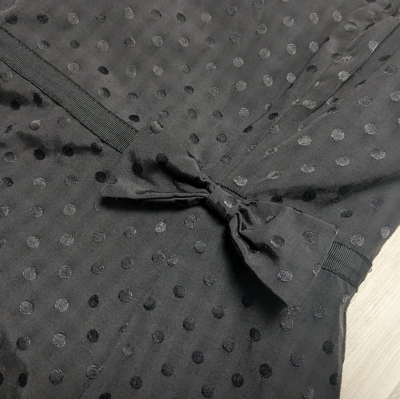 Reitman's Size 10 Black on Black Polka Dot Babydoll Cut Dress - Picture 2 of 7